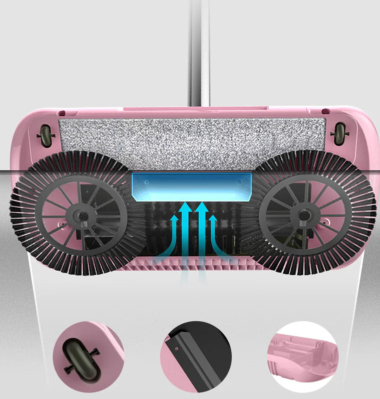 Push Sweeper for Home with Mop and Dustpan Combo