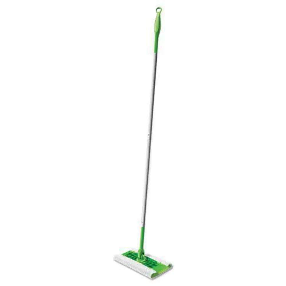 Swiffer Sweeper Mop 10 X 4.8 White Cloth Head 46" Green/Silver Aluminum/Plastic Handle